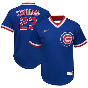 youth nike ryne sandberg royal chicago cubs road cooperstow